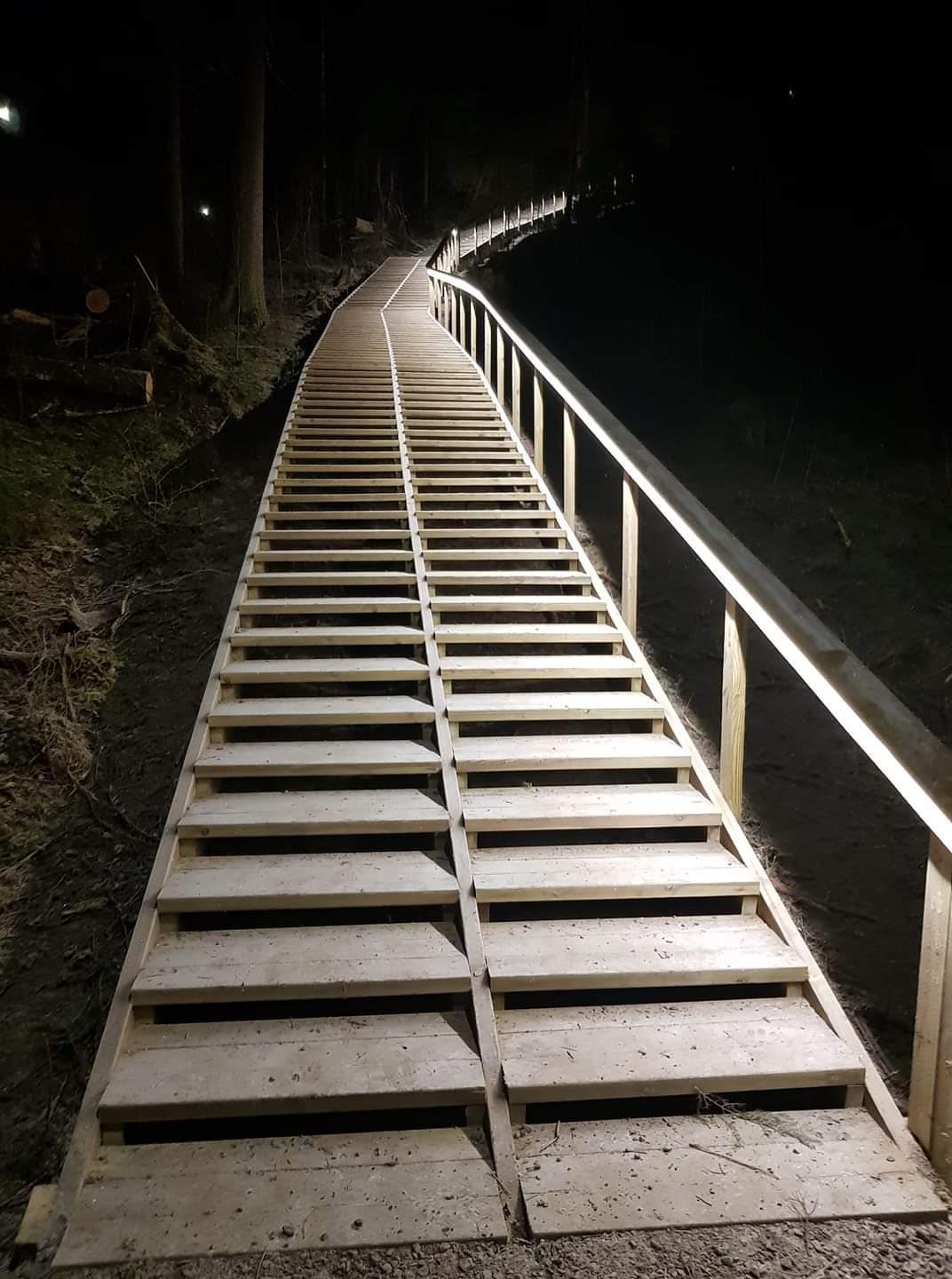 Rigel installed on the staircase handrail