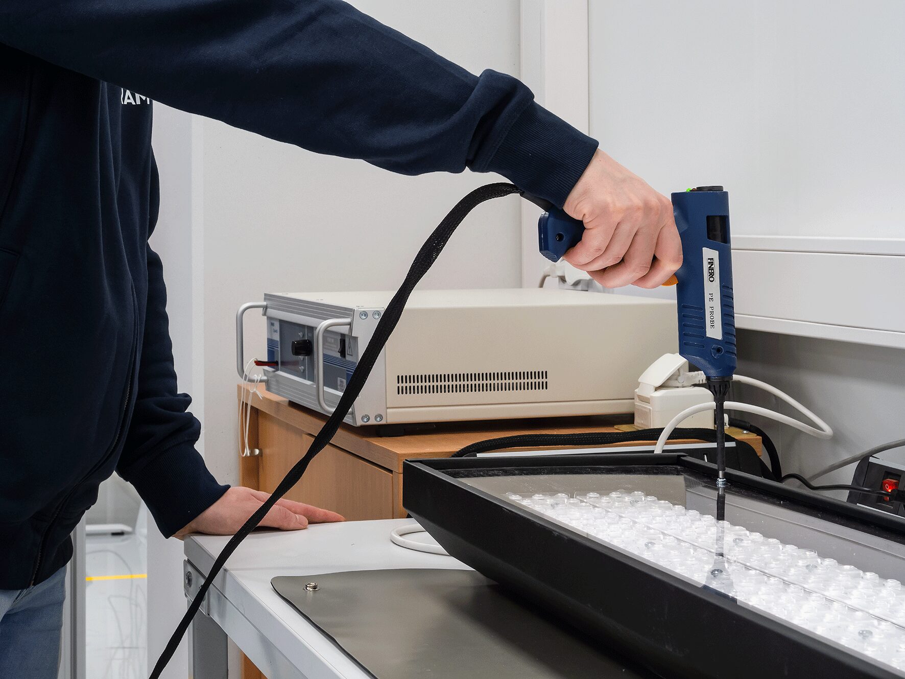 Airam tests new products at the testing laboratory at its Kerava facilities - electrical safety testing.