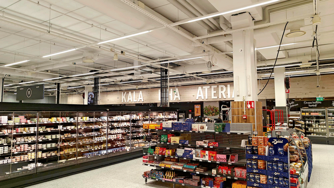 K-Citymarketin valaistus uusittiin Marketan avulla